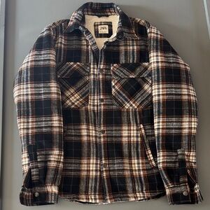 Zara Women’s Checkered Wool-Blend Shirt Jacket Size Small